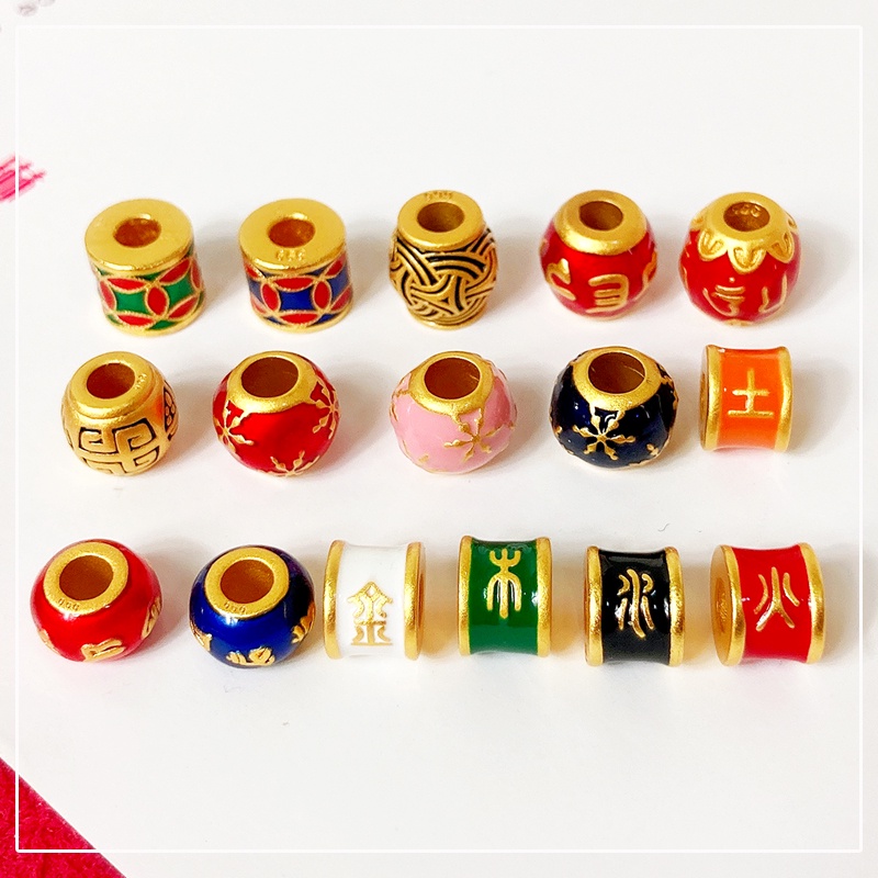 Chuỗi Hạt Màu Vàng Đồng Bằng Gỗ Dùng Làm Vòng Tay diy