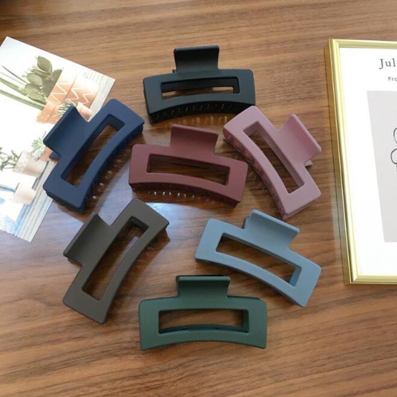 Bán sỉ 12 kẹp tóc nhựa hình chữ nhật mix màu