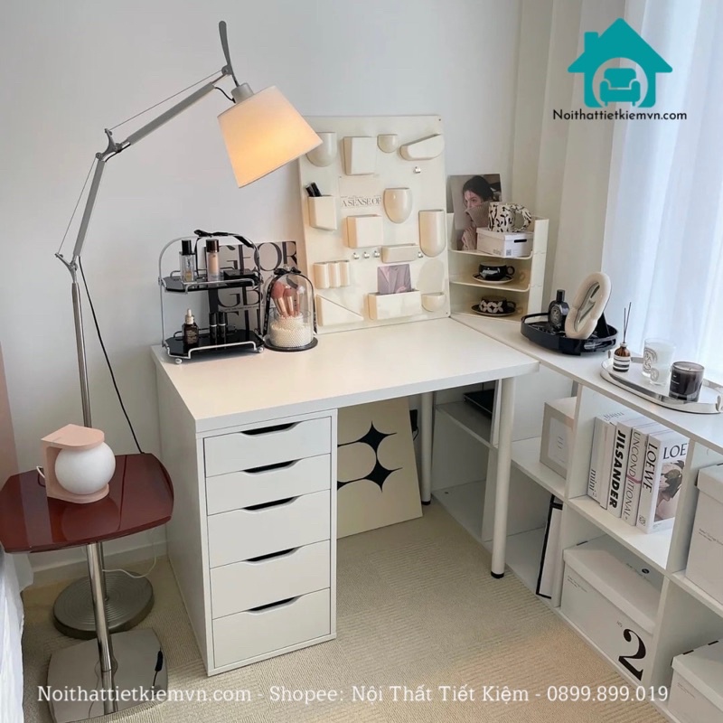 Bàn Làm Việc Ikea, Bàn Ikea Trắng, Thông Minh IKEA Màu Trắng (HÀNG ĐÃ LẮP RÁP) - BLV99979