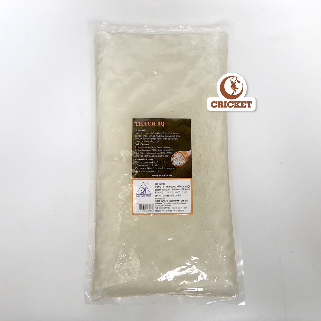 Thạch 3Q Trắng Quốc Hưng Túi 2kg-Hạt trơn dai giòn, Topping sử dụng liền không cần nấu-Nguyên Liệu Trà Sữa CRICKET