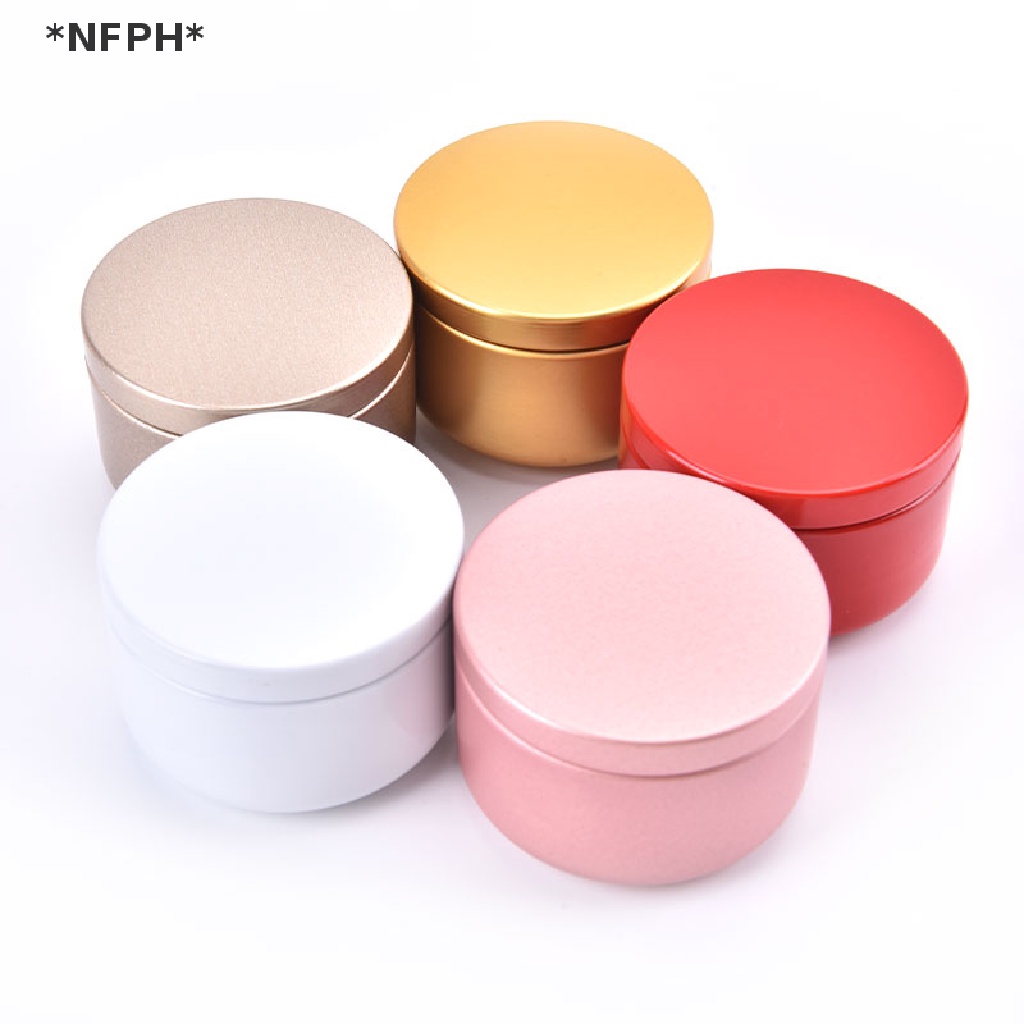 [NFPH] Hộp Thiếc Nhôm Thiếc Tròn Đựng Nến Du Lịch