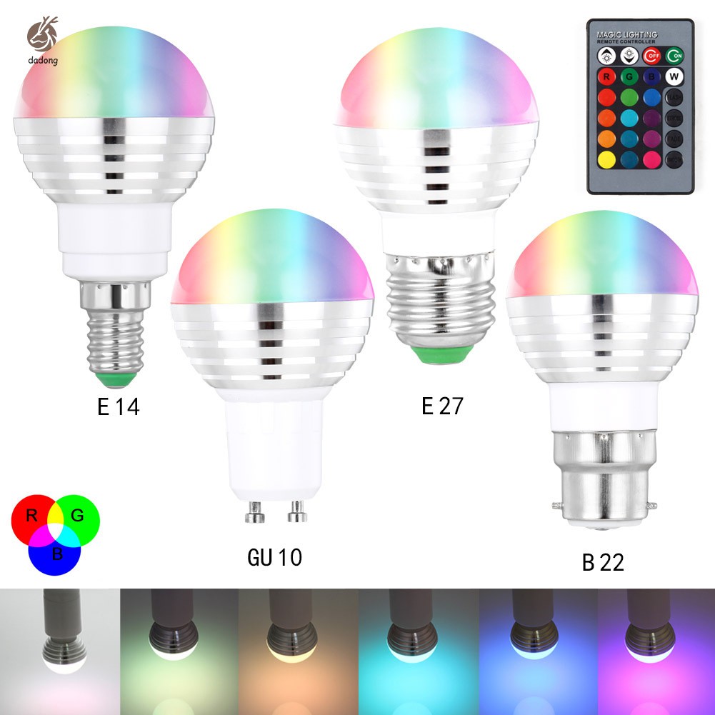 Đèn LED điều khiển từ xa thay đổi màu sắc độc đáo E27/B22/E14/GU10