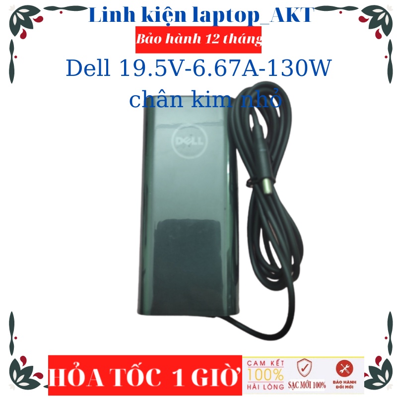 Sạc Laptop Dell 19.5V- 6.67A- 130W-ZIN Ovan chân kim nhỏ Dell Precision 5510 5520 M3800 Dell XPS 9550 15 9550