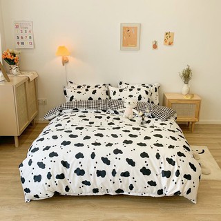 Bộ chăn ga gối cotton poly đốm bò sữa chấm nhỏ