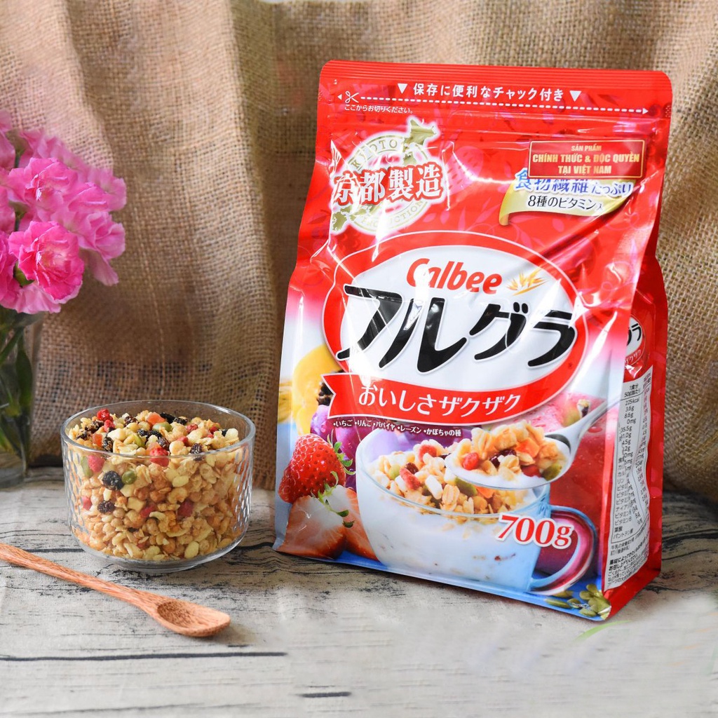 Ngũ cốc giảm cân Trần Anh Food - Ngũ cốc ăn kiêng Calbee Nhật bản Cam kết chính hãng 100% túi đỏ 700gram