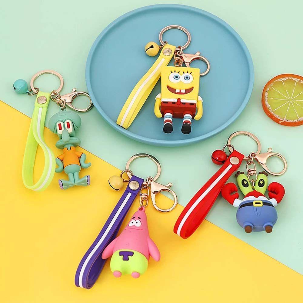 Aaron1 Móc Khóa Hình Búp Bê Hoạt Hình SpongeBob Ba Chiều Cho Bé Gái