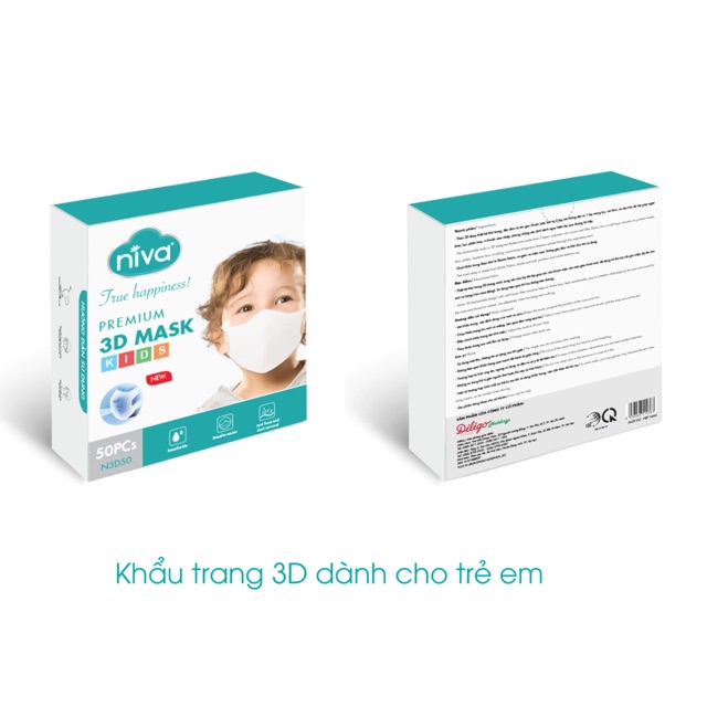 Khẩu trang 3D dành cho trẻ em hộp 15 cái
