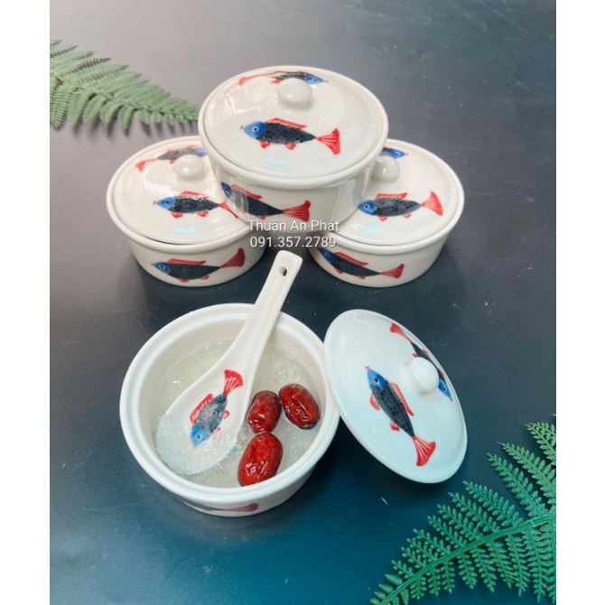 Bát nắp - Thố chưng yến dung tích 300ml Gốm Thuận An Phát