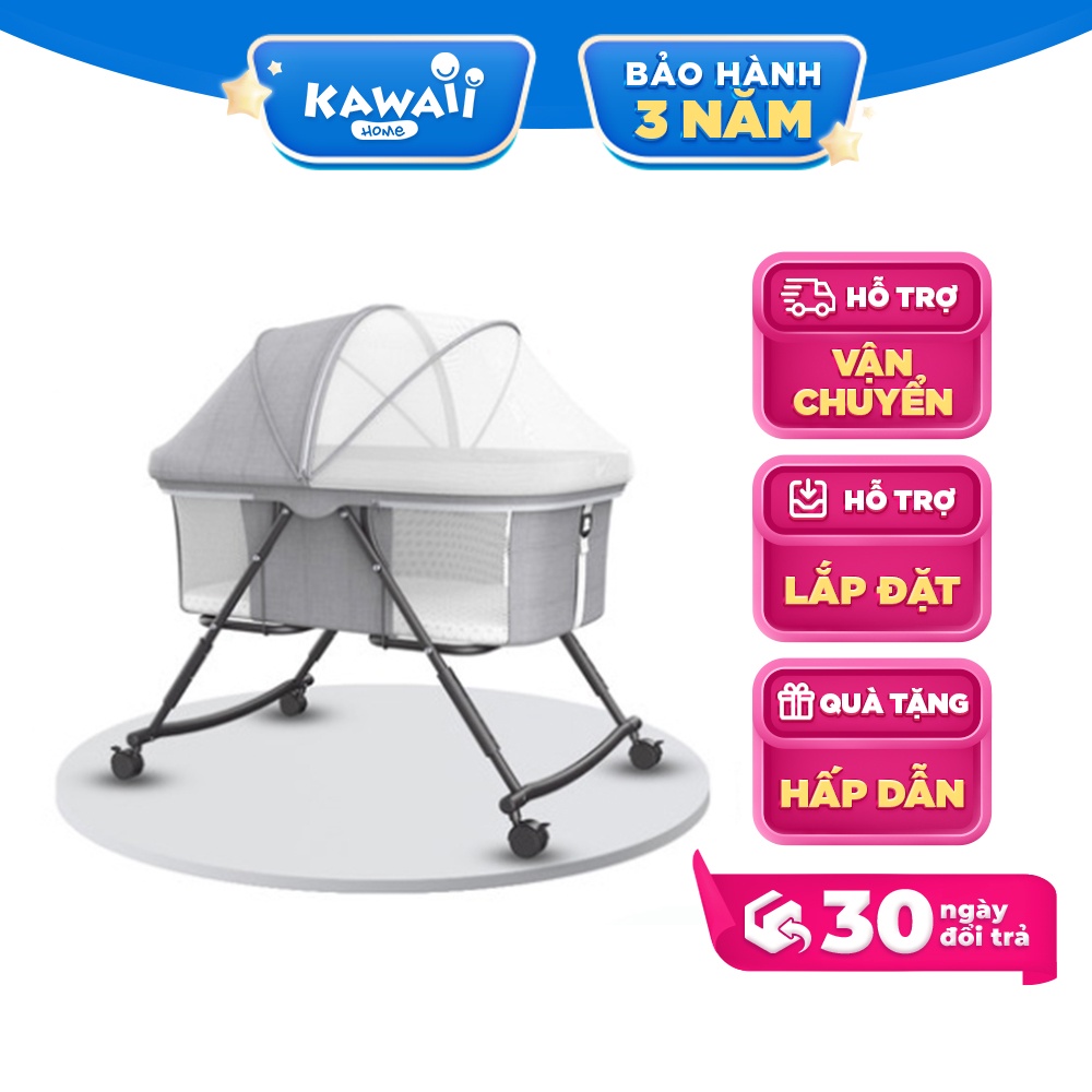 Nôi Cho Em Bé Sơ Sinh Ngủ, Nôi Trẻ Em Gấp Gọn, Thông Minh Kawaii Home Bảo Hành Chính Hãng