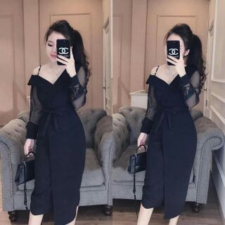 Váy body tay ren đính ngọc