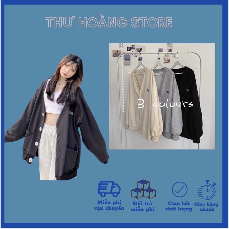 Áo khoác cardigan nỉ bông cotton unisex dưới 85kg - Thêu logo M missout