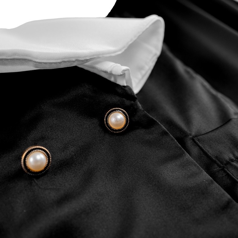 Áo sơ mi lụa tiểu thư Lolita cổ bèo Souris By G