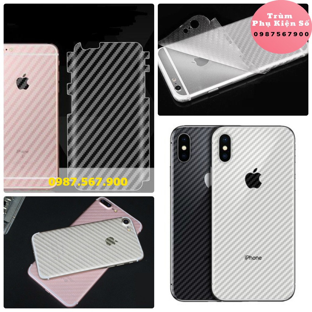 [Sỉ Lẻ] Miếng Dán Carbon Mặt Lưng Iphone chống vân tây (Tặng kèm giấy lau)