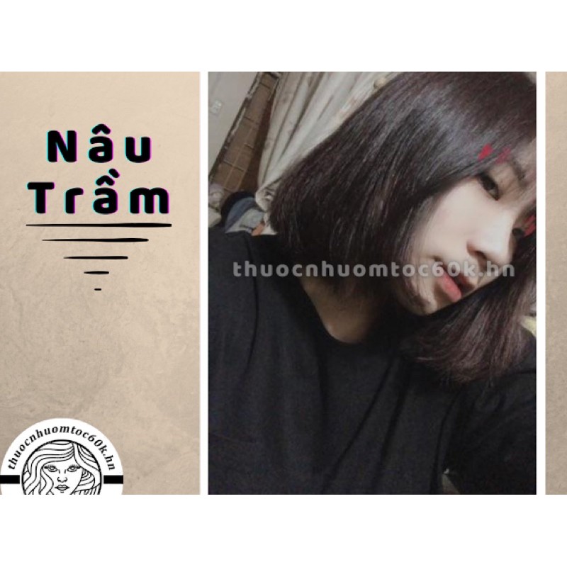 Thuốc nhuộm màu nâu trầm(nâu tự nhiên) kèm trợ dưỡng găng tay | BigBuy360 - bigbuy360.vn