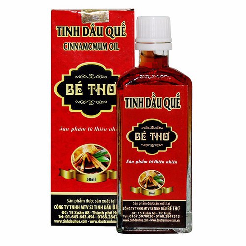 [Hàng chính hãng] COMBO 2 CHAI TINH DẦU QUẾ NGUYÊN CHẤT HIỆU BÉ THƠ CHAI NHỎ 50ml