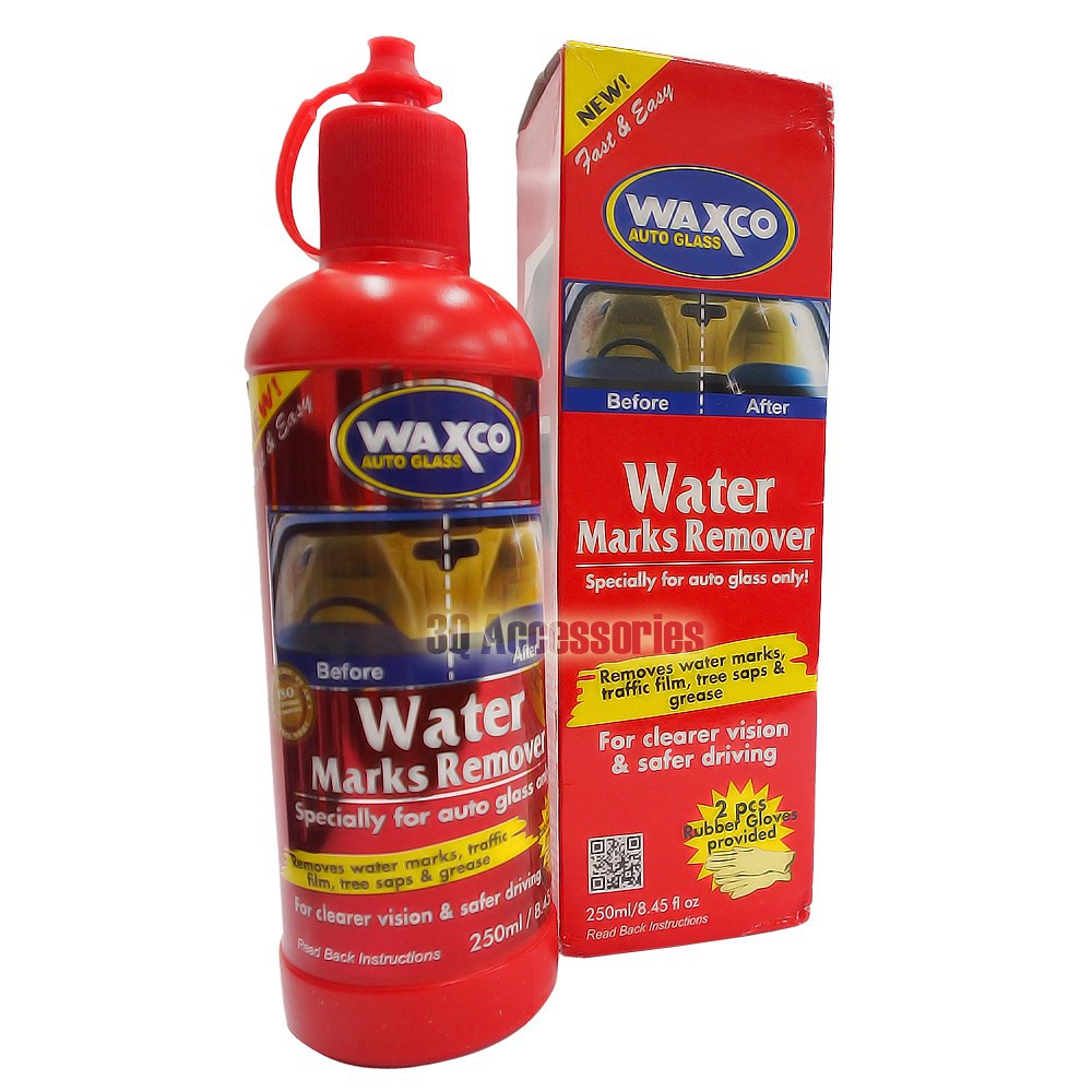 Waxco Water Marks Remover - Dung Dịch Vệ Sinh Tẩy Ố, Mốc Kính Ô Tô Xe Hơi 250ml [Nhập Khẩu Malaysia]