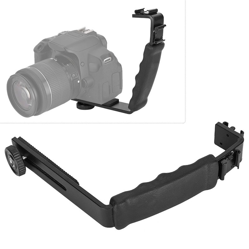 Dụng cụ mở rộng tay cầm hình chữ L 1/4 inch gắn micro/ đèn led dành cho DJI OSMO Mobile 3