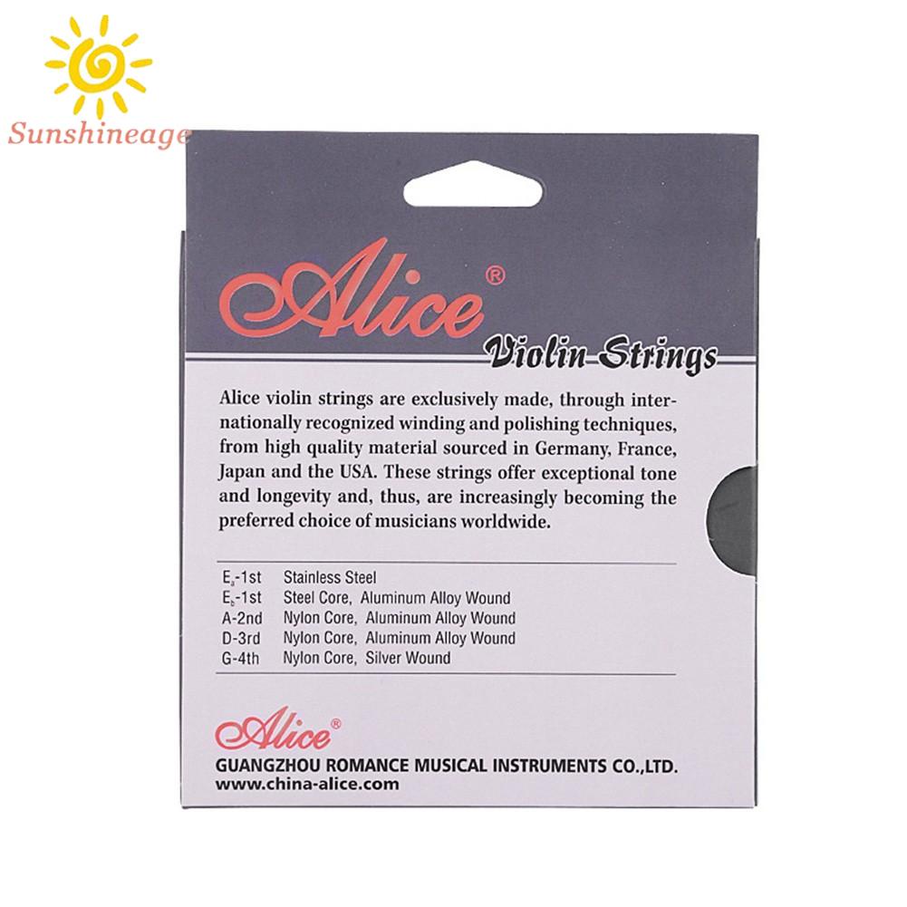 SUNAGE- ~Alice Pro Violin Strings EADG 4/4 Nylon Core Full Size Extra Single E String  readystock hot sale 2021 new【SUNAGE-HOT Fashion】