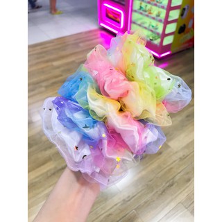 Dây Buộc Tóc Scrunchies Cầu Vồng Hai Lớp  Lấp Lánh Hot Trend Hàn Quốc Xinh Xắn ( ảnh thật shop chụp ) PKHN0054
