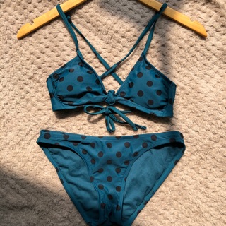 Bikini chấm bi xanh xuất khẩu dư xịn Xs S M L XL