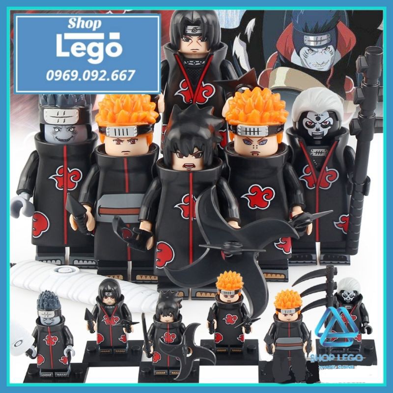 Xếp hình Naruto Uchiha Sasuke - Yahiko - Kisame Hoshigaki - Hidan - Uchiha Itachi Lego Minifigures KDL801