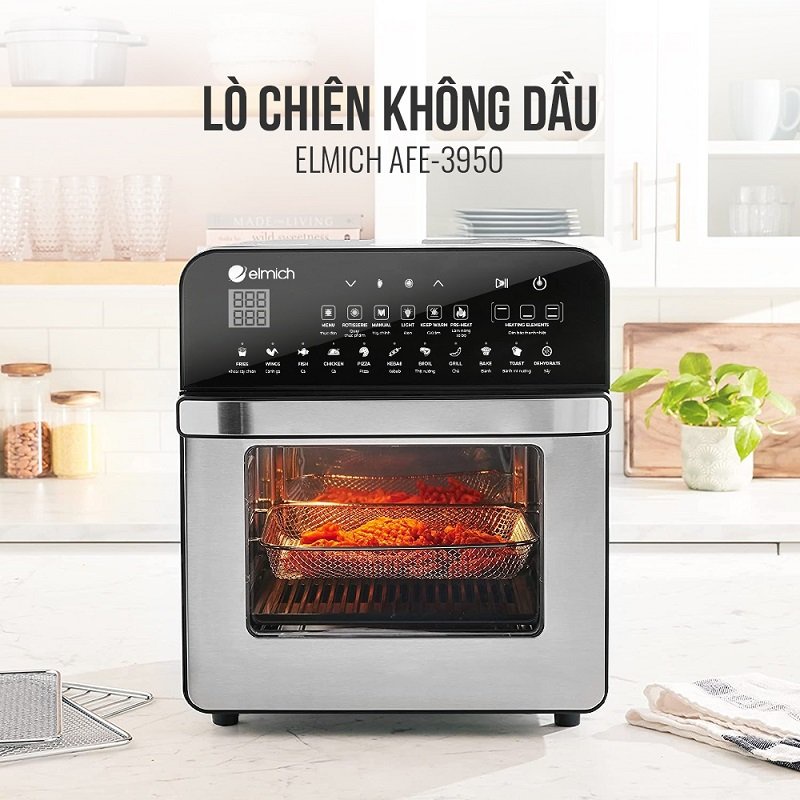 Nồi Chiên Không Dầu Elmich, Dung Tích 14Lít - AFE-3950, Công Suất 1700W