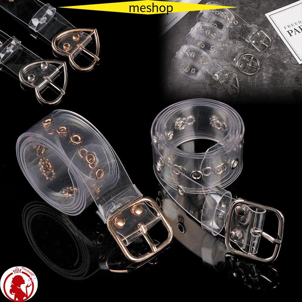 Dây nịt trong suốt bản to phối thiết kế chốt cài độc đáo phong cách Punk thời trang cho nam và nữ