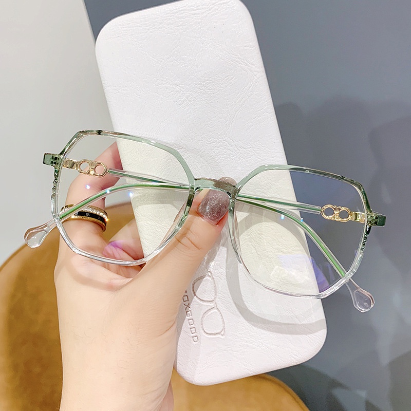 Mắt Kính Gọng Tròn Kim Loại Chống Tia Bức Xạ Phong Cách Retro Hàn Quốc