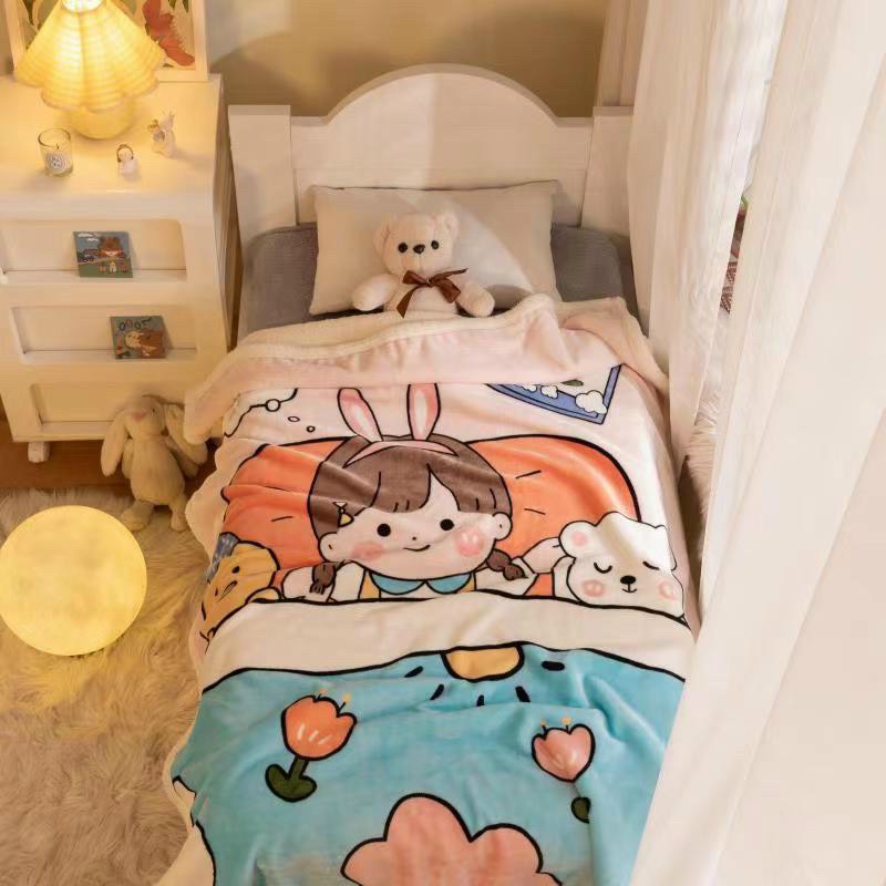 Chăn lông cừu/chăn đi học cho Bé hàng loại 1 dày dặn siêu mềm ấm