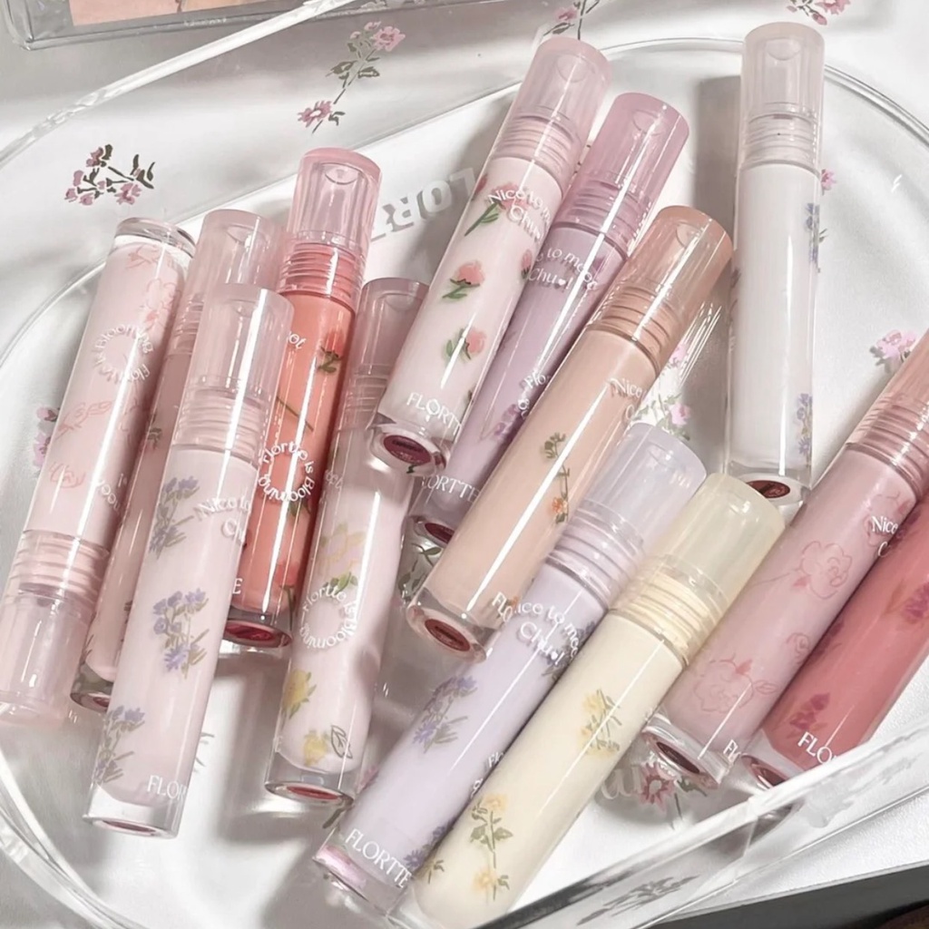 Son kem bóng FLORTTE son kem hoa KAKASHOW mềm mọng môi Nice Too Meet Chu FLOR04 KAKA11