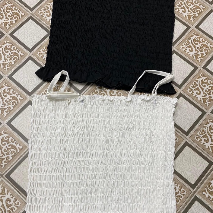 Áo Bra Nữ Nhún Dáng Lửng Siêu Hot - Áo 2 dây ngang ngực Croptop cotton 2 lớp , thun ống ôm body dây