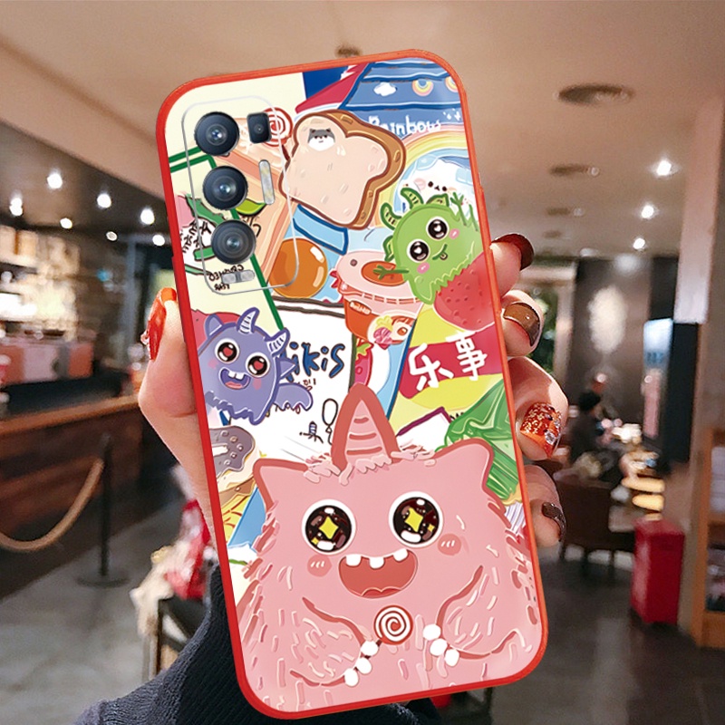 Ốp Điện Thoại Cạnh Vuông In Hình Quái Vật Mini Cho OPPO Reno6 Z 5G Reno 5 Pro 4 3 Reno2 Z F A95 5G A76 A96 4G