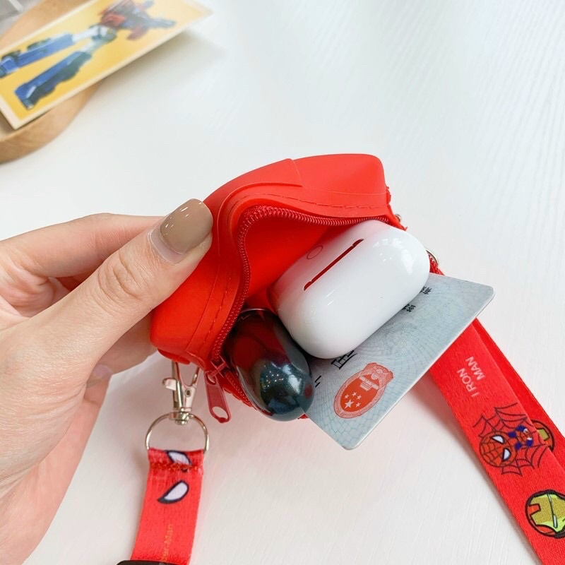 Túi Đeo Chéo Silicone Siêu Nhân Giá Rẻ - Túi Silicon Thiết Kế Họa Tiết Người Nhện, Siêu Anh Hùng Siêu Cute Cho Bé