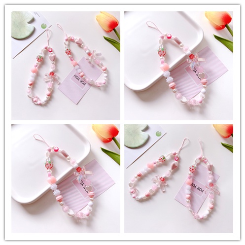 Cod Qipin Vòng Đeo Tay Chuỗi Hạt Hình Trái Tim Màu Hồng Ngọt Ngào Thông Dụng