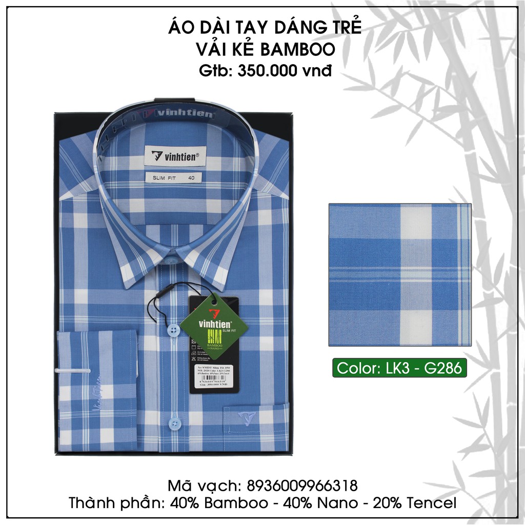 Áo Sơ Mi Dài Tay Bamboo Dáng Slimfit Vĩnh Tiến G286