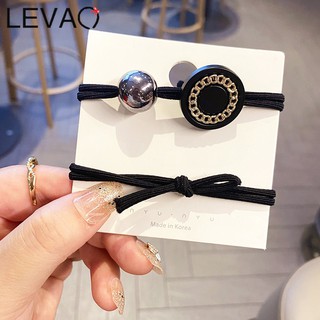 Dây buộc tóc thiết kế mặt trang trí chuỗi dây xích tròn xinh xắn thời trang cho nữ