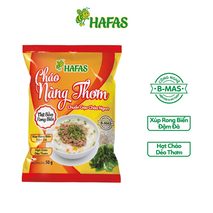- Cháo ăn liền HAFAS - Nàng thơm thịt bằm - thịt gà/Cháo sốt rong biển