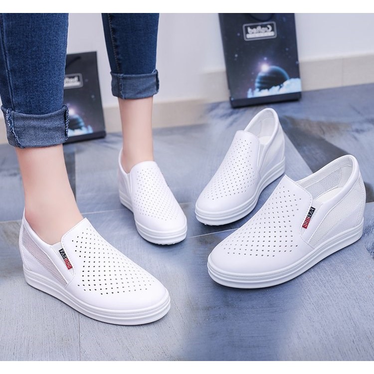 Giày Slip On Nữ Độn Đế 6cm Mã H35 Form Nhỏ 1 Cỡ