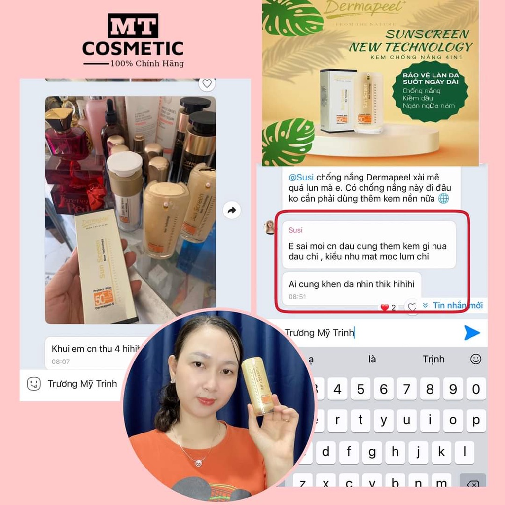 KEM CHỐNG NẮNG CAO CẤP DERMAPEEL+ 4IN1 SUN SCREEN SPF50+ - DƯỠNG DA HÀN QUỐC