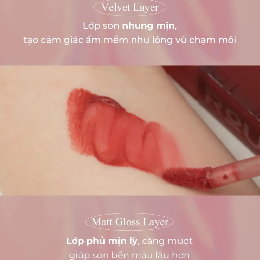 Son kem lì Black Rouge Double Layer Over Velvet lớp finish lỳ căng bóng và ấm mượt