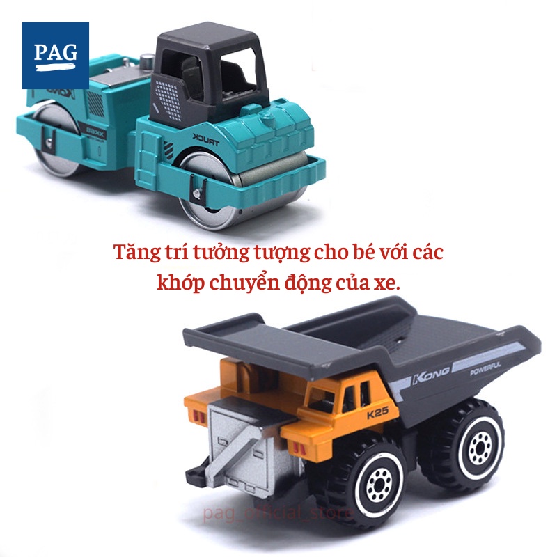 Tuyển tập xe đồ chơi mô hình công trình xây dựng cho bé, chất liệu metal an toàn, sắc sảo bền và đẹp