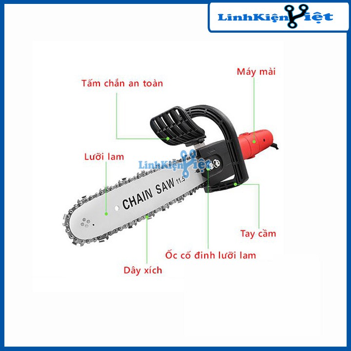 Bộ Lưỡi Cưa Xích Gắn Máy Cắt Mài Cầm Tay Chain Saw 11.5 Inch