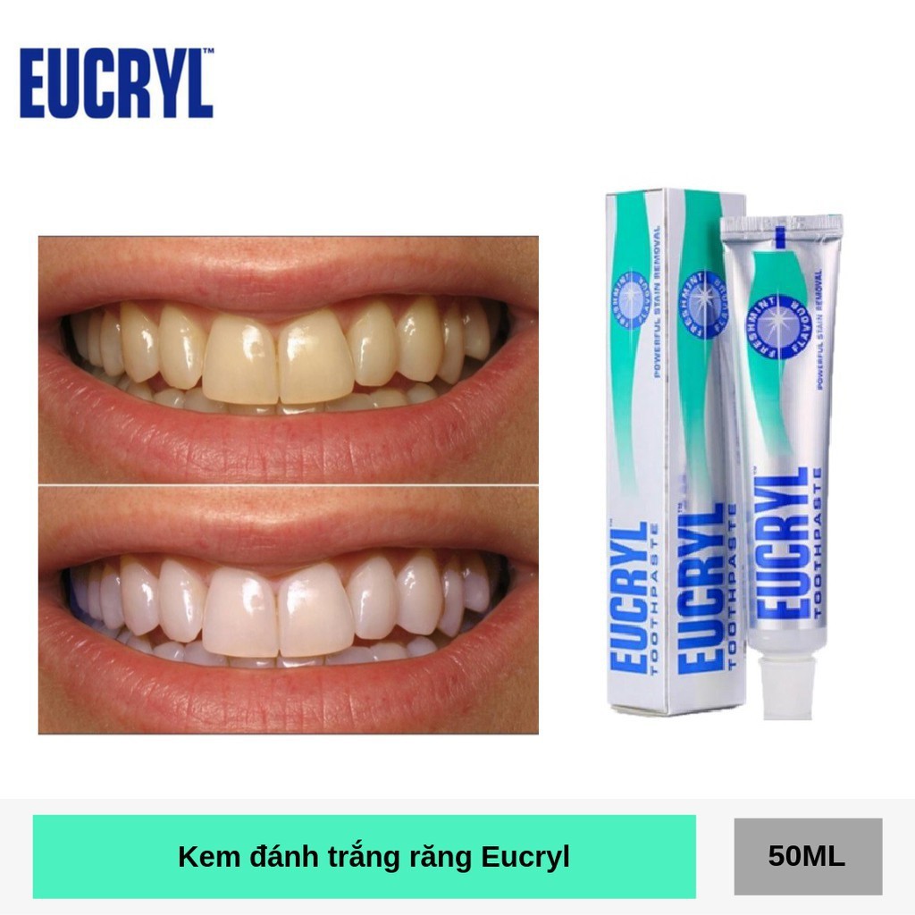 Kem Đánh Răng Eucryl Toothpaste 50ml Hương Bạc Hà Làm Trắng Răng - Cila House