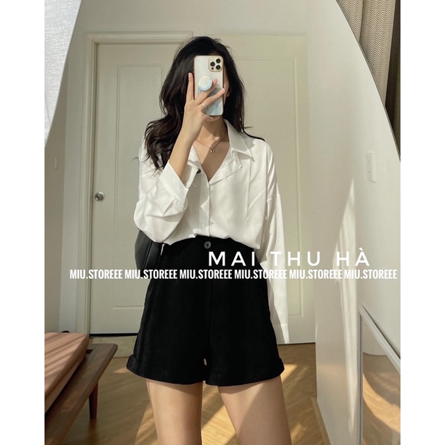 ÁO SƠ MI TRẮNG ĐUÔI TÔM OVERSIZE