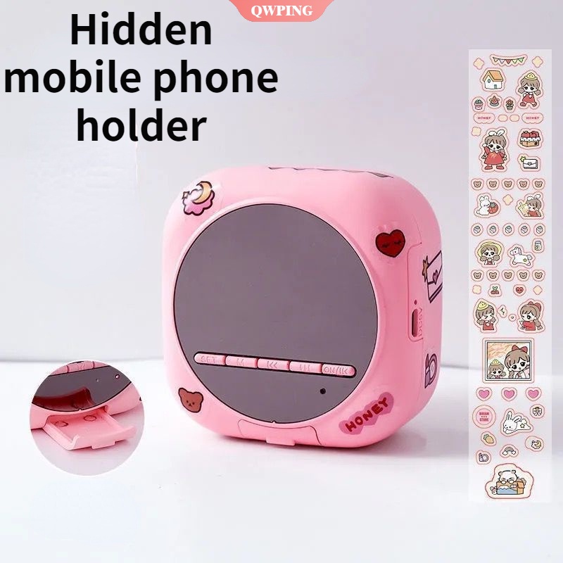 Loa Bluetooth Mini Kiêm Đồng Hồ Báo Thức Đa Năng Hình Cô Gái Hoạt Hình Dễ Thương