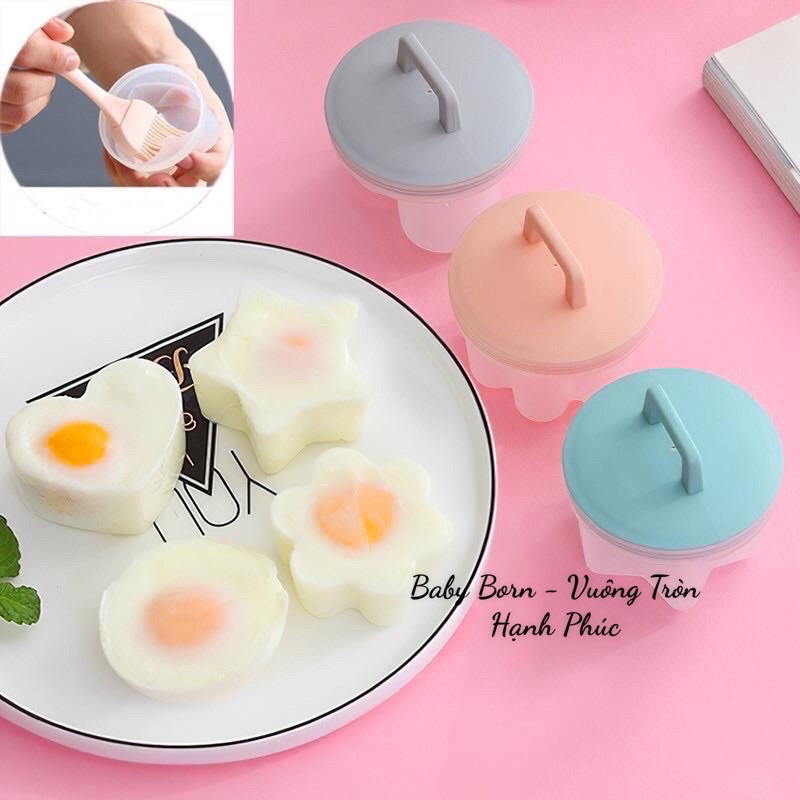 Khuôn hấp cho bé bộ 4 khuôn tặng kèm chổi phết