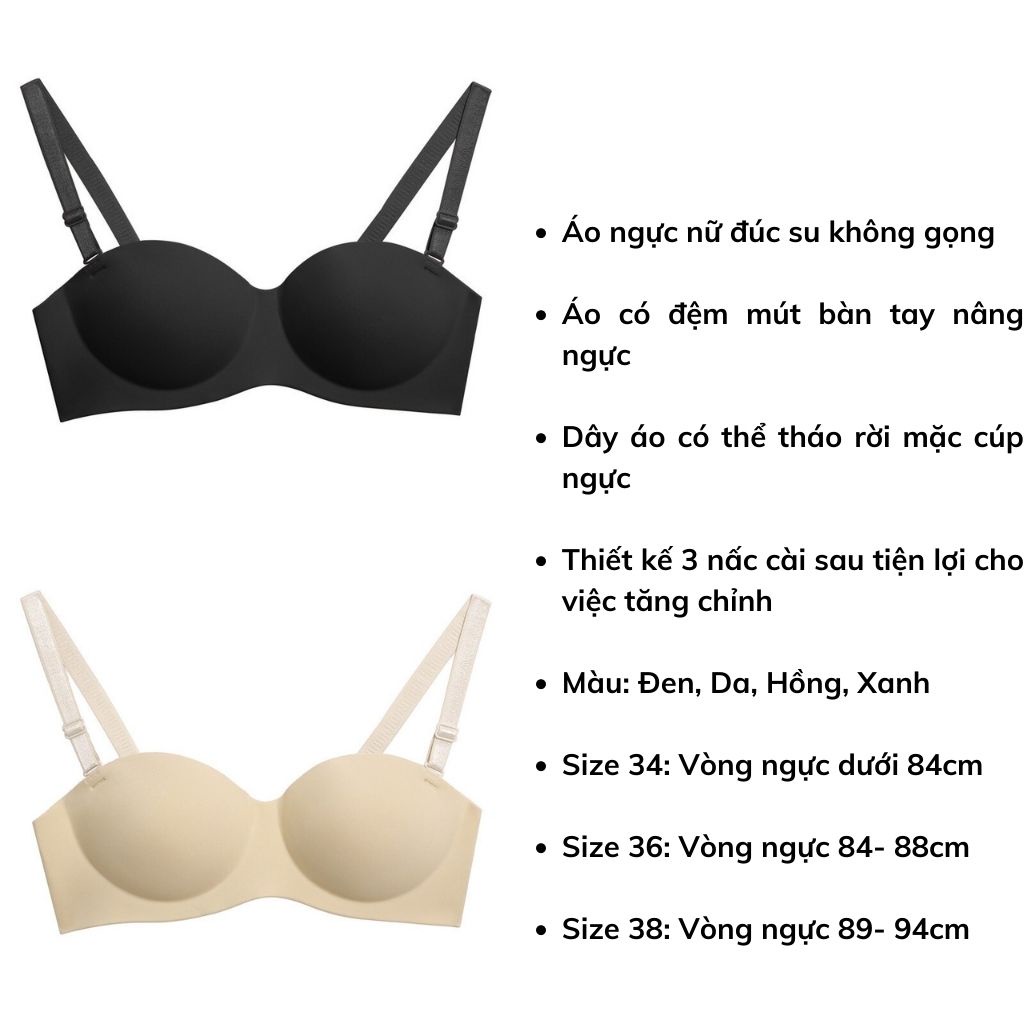 Áo ngực nữ đúc không gọng đệm mút bàn tay nâng ngực tạo khe sexy, Áo lót nữ không dây đẹp và gợi cảm LANIXA A820 820