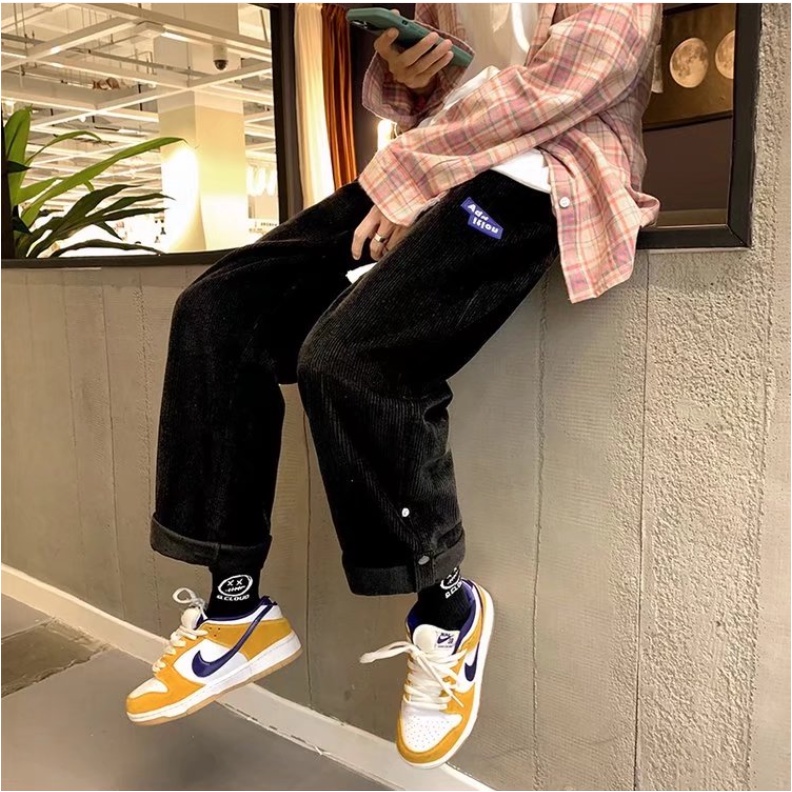 Quần jogger ống suông rộng màu trơn thời trang Hàn Quốc cho nam