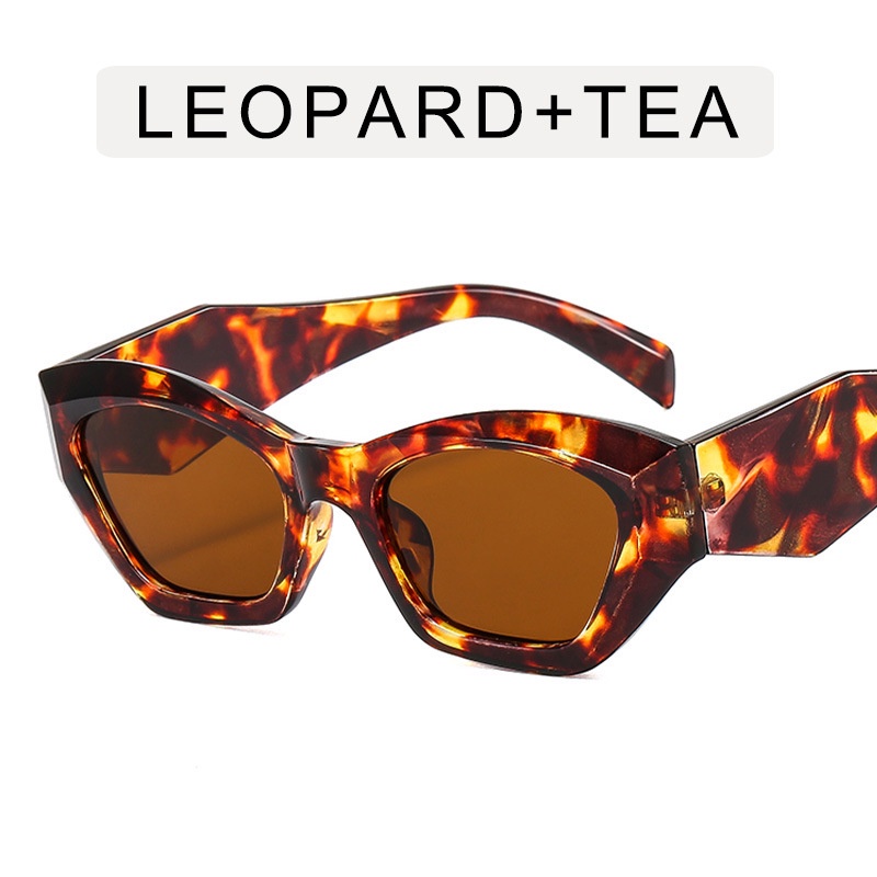 (JIUERBA) Kính Râm Mắt Mèo Tròng Đa Giác Lấp Lánh Thời Trang Hip Hop Phương Tây