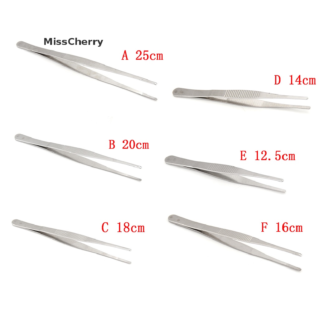 Nhíp thẳng màu bạc bằng thép không gỉ 12-25cm
